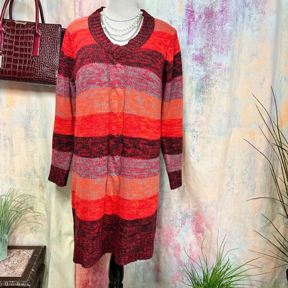 πDerek Heart Knitted Warm Long Sleeves Dress with Cable Pattern - Picture 10 of 14